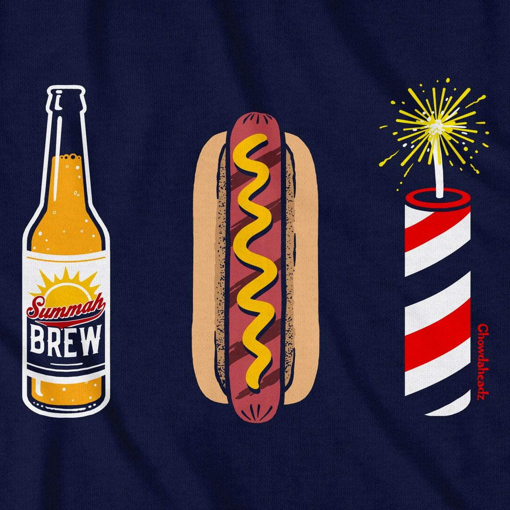 Beer, Hot Dog, Fireworks USA T-Shirt product image 2