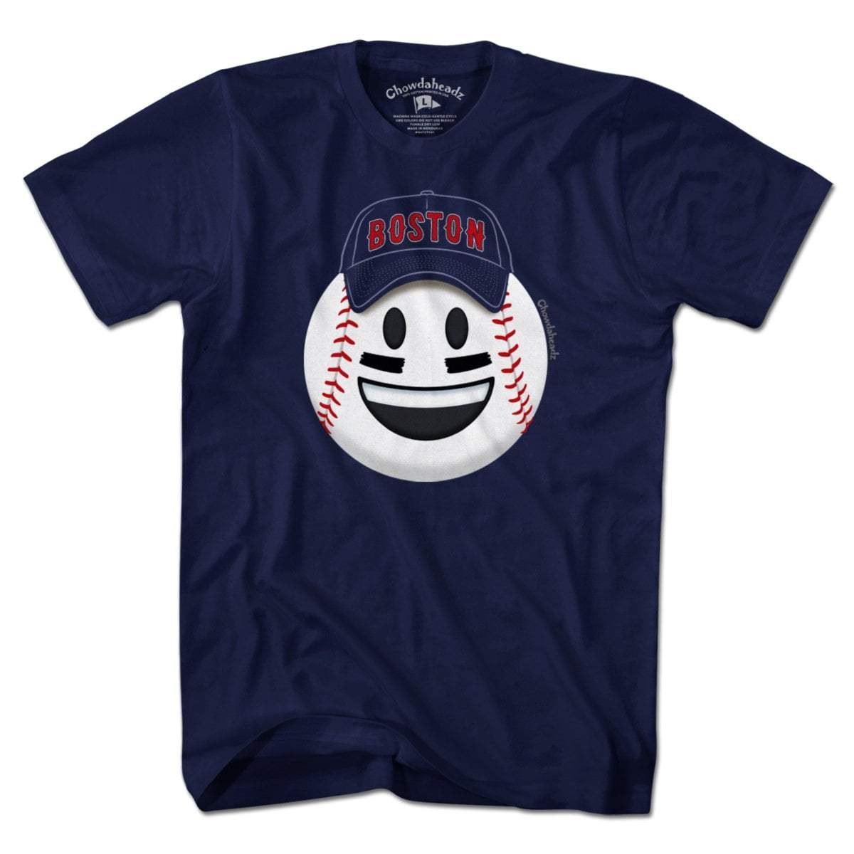 Boston Smiley Baseball Face T-Shirt product image 1