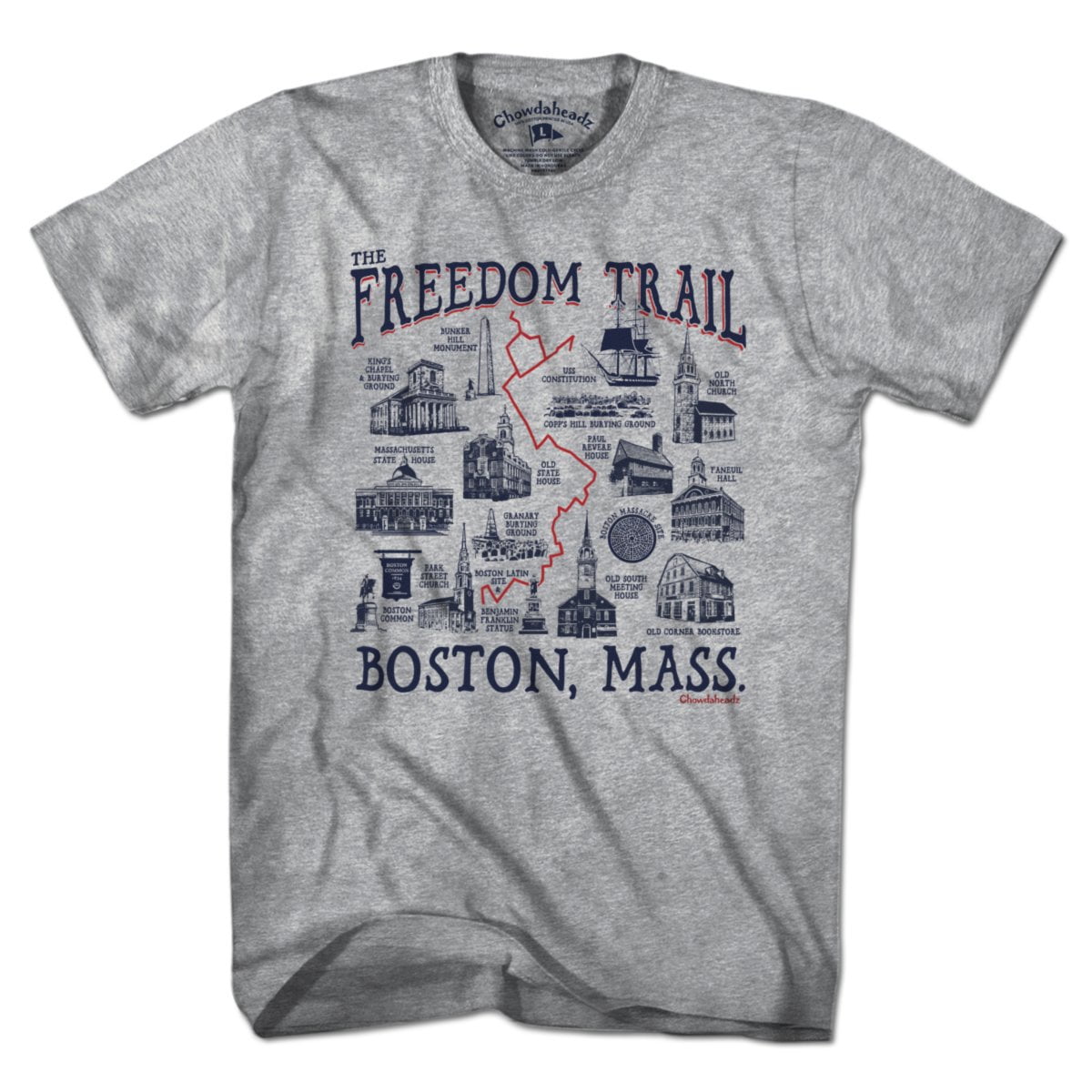 Boston Freedom Trail Sites T-Shirt product image 1