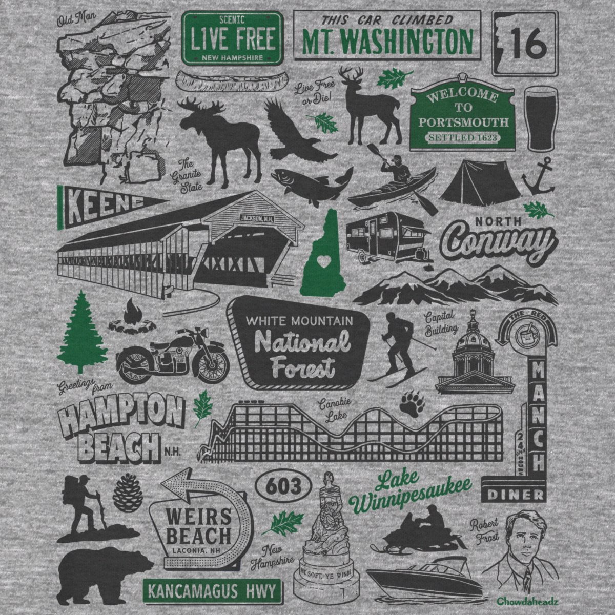 New Hampshire Tourist Attraction T-Shirt product image 2