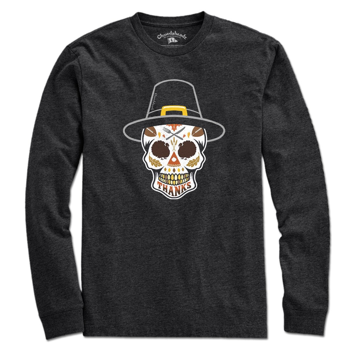Thanksgiving Pilgrim Dead Head T-Shirt product image 3