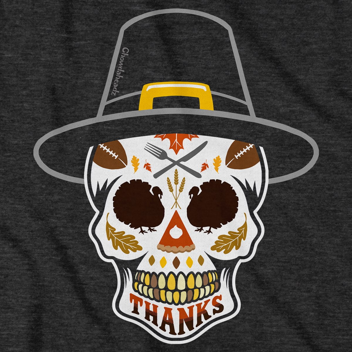 Thanksgiving Pilgrim Dead Head T-Shirt product image 2