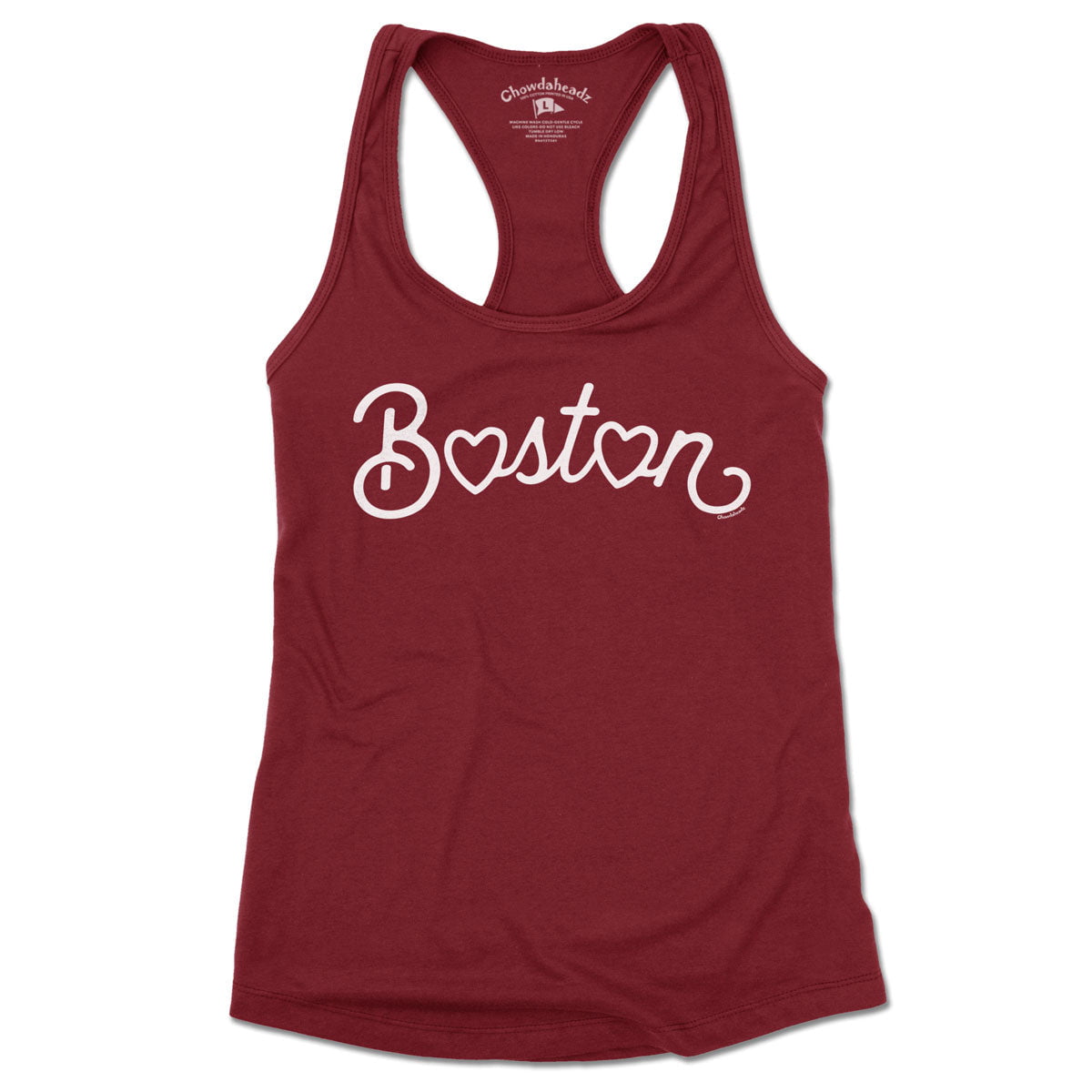Boston Heart Script Ladies Tank Top (13 Colors)