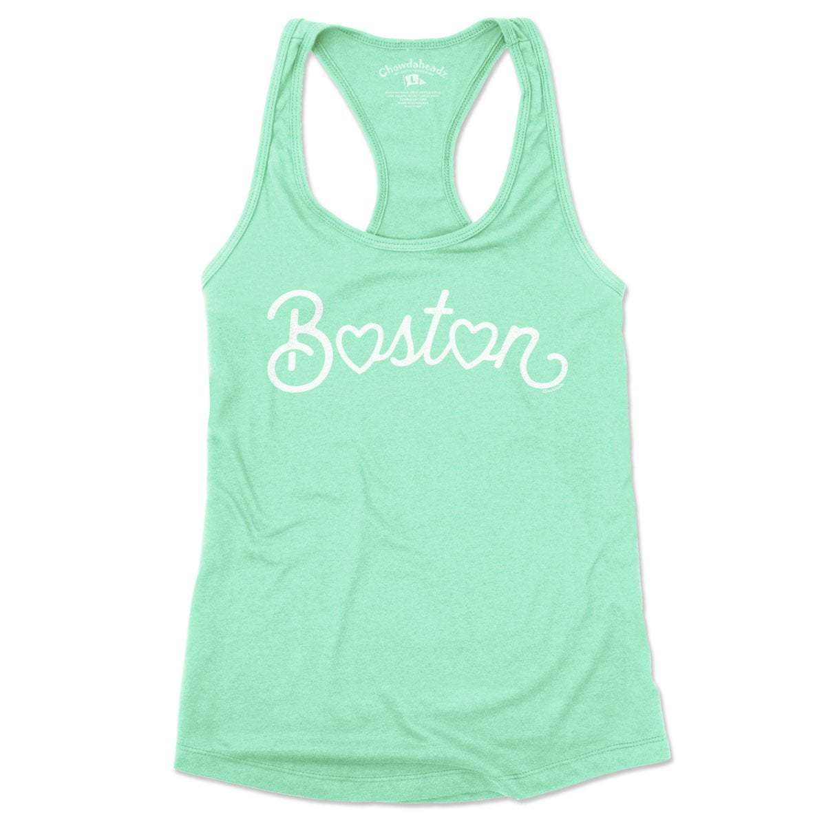 Boston Heart Script Ladies Tank Top (13 Colors)