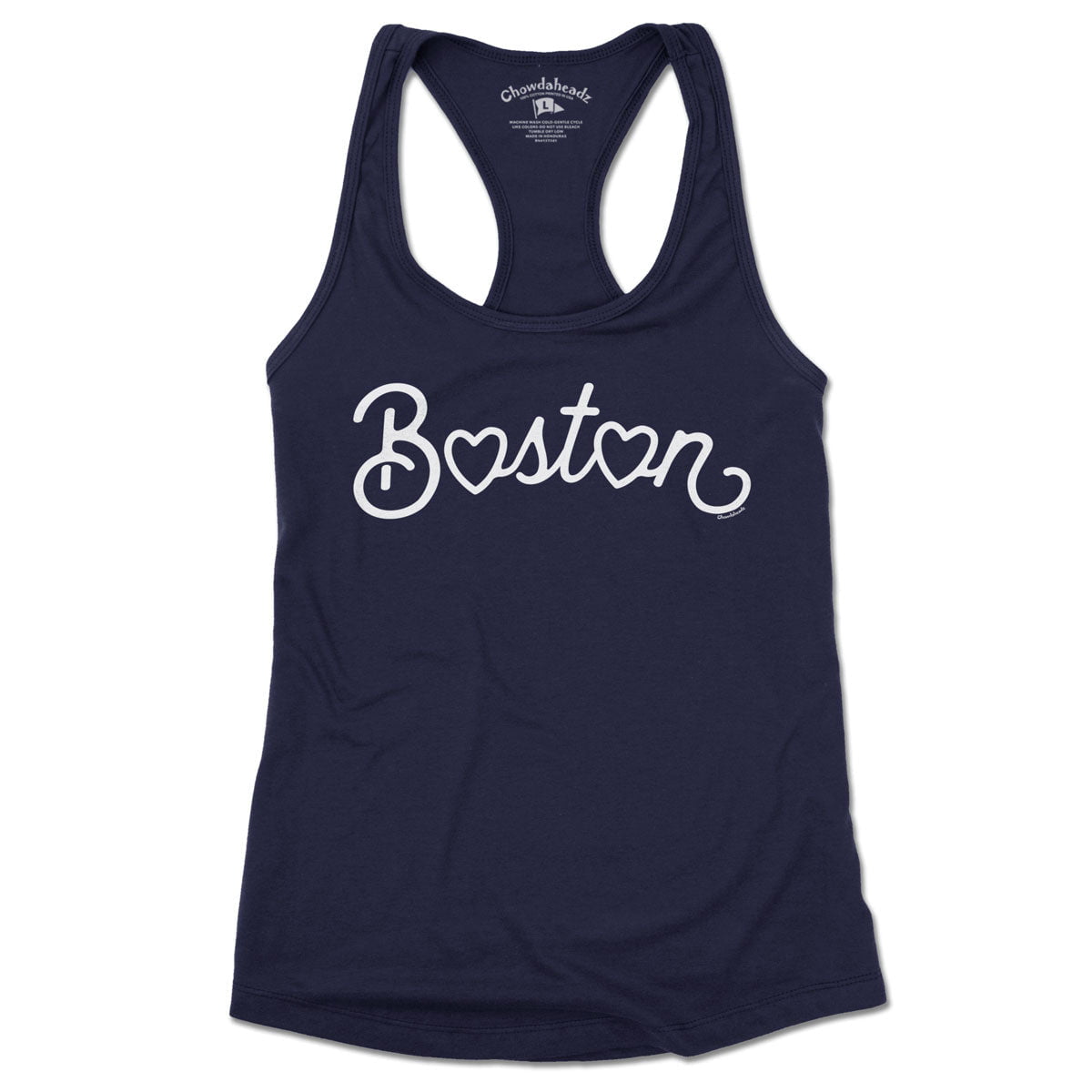 Boston Heart Script Ladies Tank Top (13 Colors)