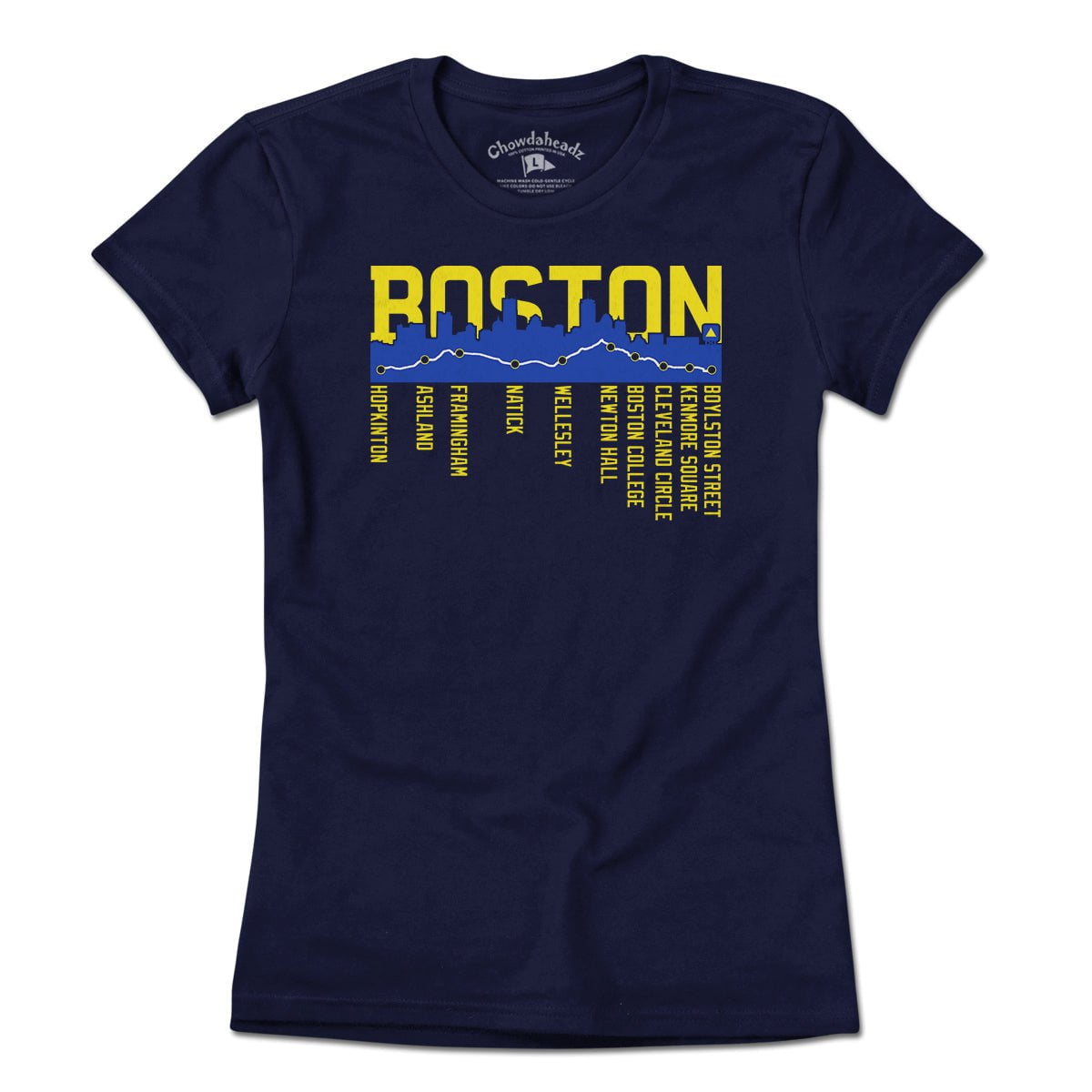 Boston Skyline Run Route T-Shirt product image 7