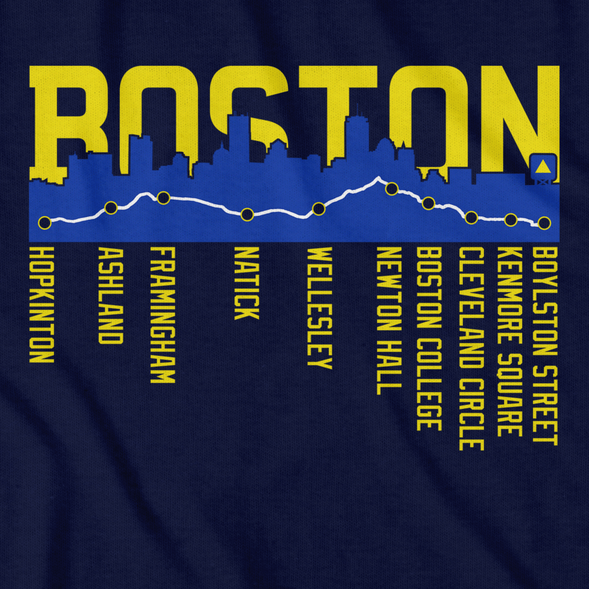 Boston Skyline Run Route T-Shirt product image 3