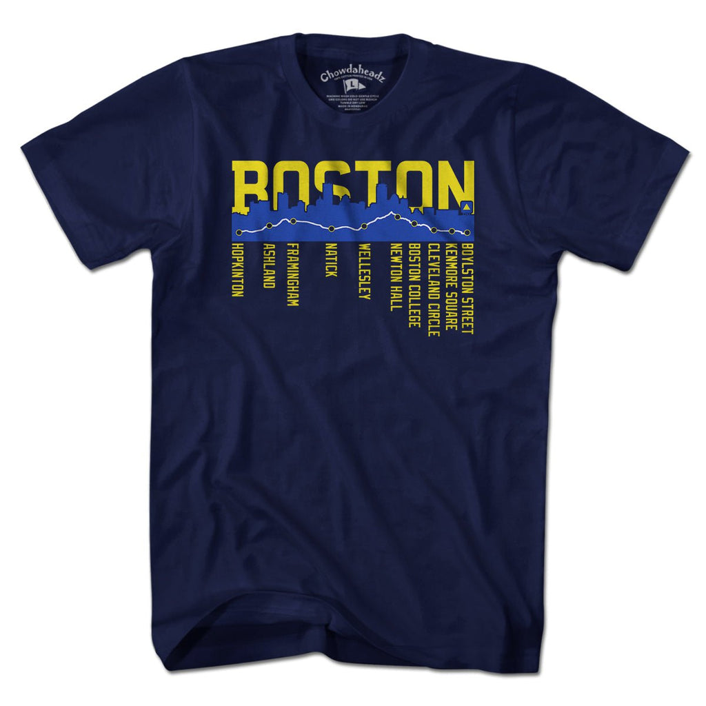 Boston Skyline Run Route T-Shirt product image 1