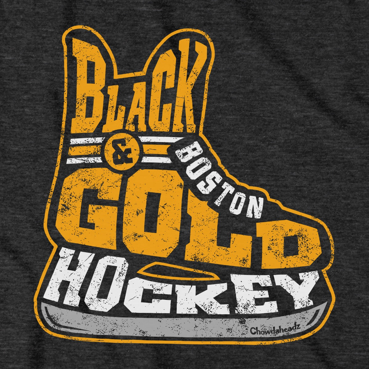 Black & Gold Boston Hockey Skate Hoodie product image 2
