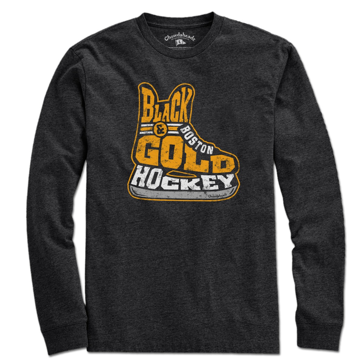 Black & Gold Boston Hockey Skate T-Shirt product image 3