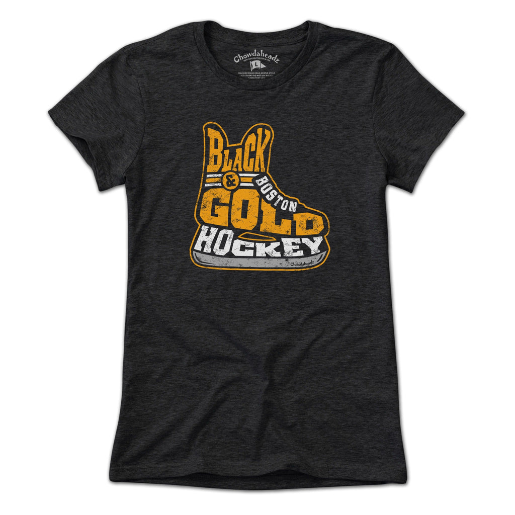 Black & Gold Boston Hockey Skate T-Shirt product image 4