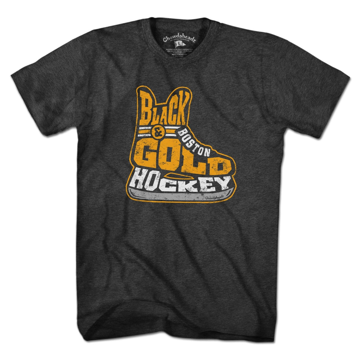 Black & Gold Boston Hockey Skate T-Shirt product image 1