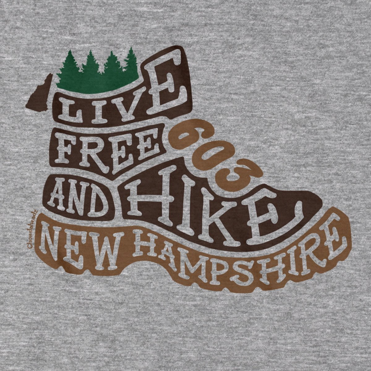 Live Free New Hampshire Hiking Boot T-Shirt product image 2