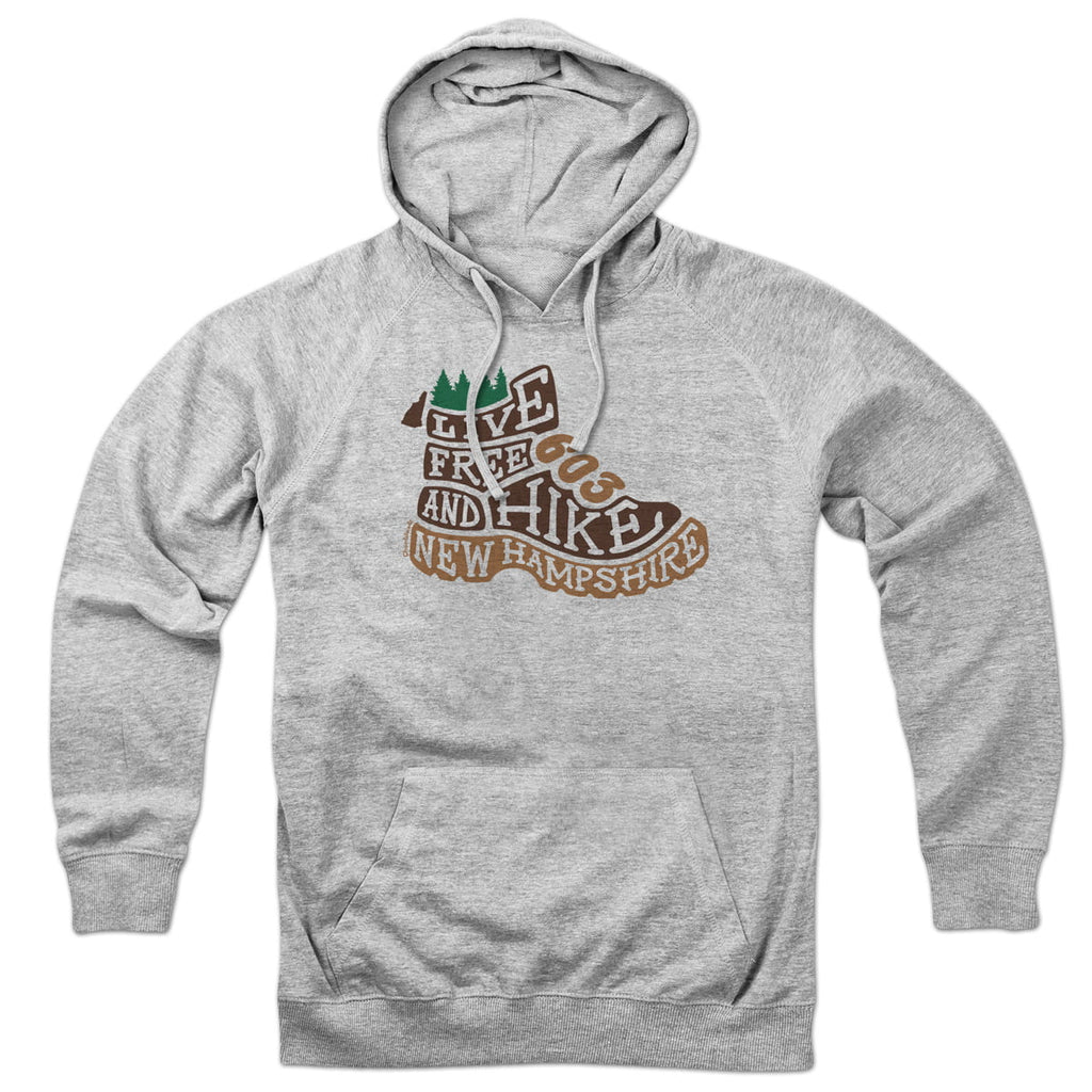 Live Free New Hampshire Hiking Boot Hoodie product image 1