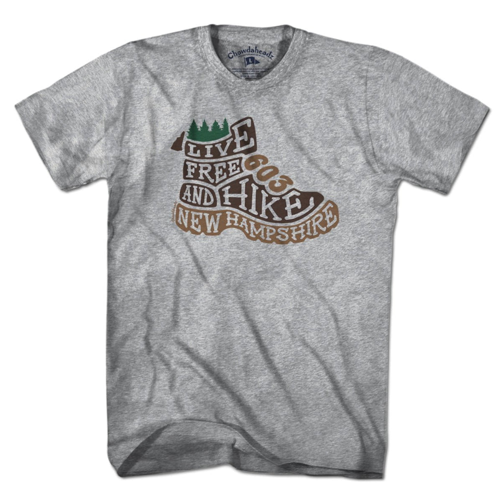 Live Free New Hampshire Hiking Boot T-Shirt product image 1