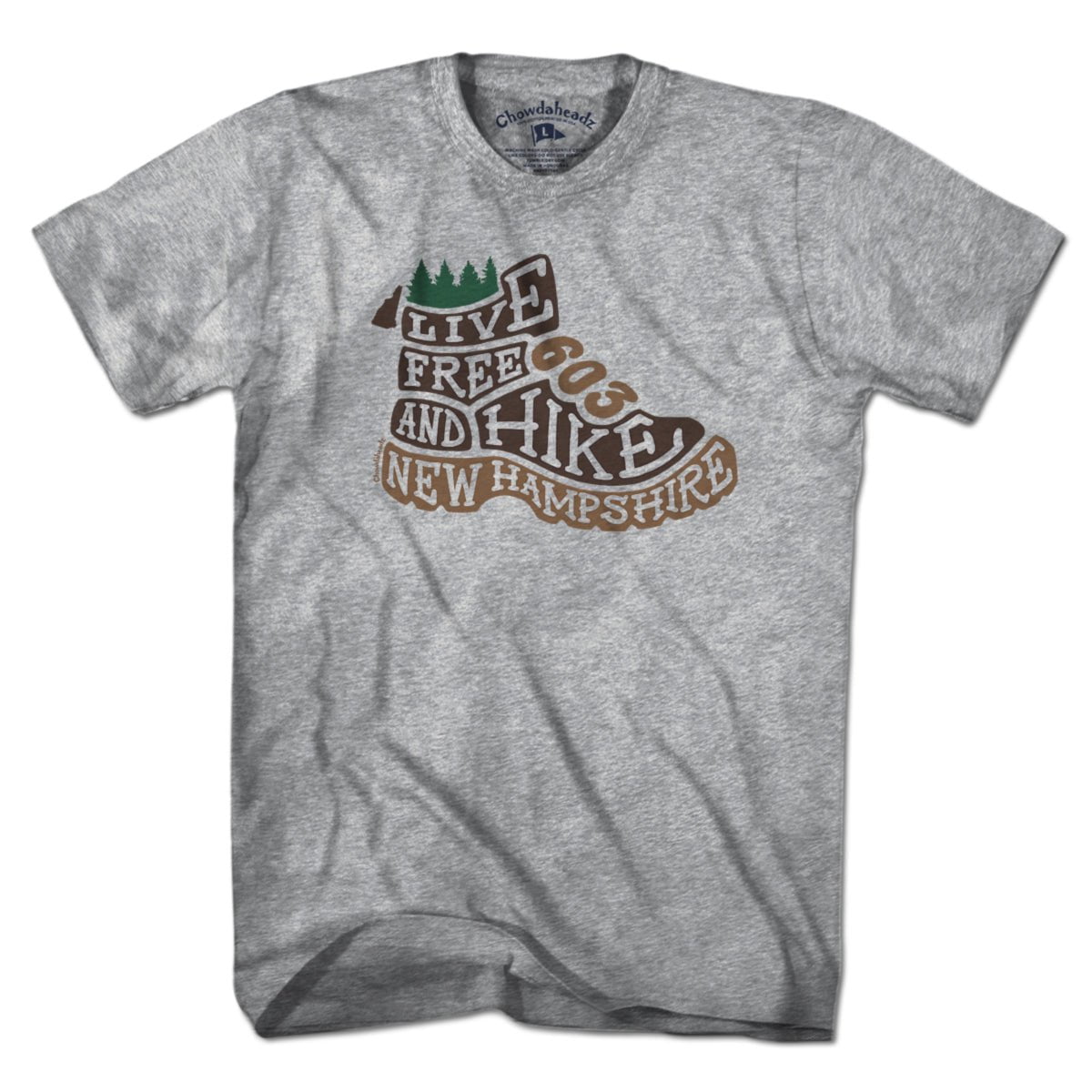 Live Free New Hampshire Hiking Boot T-Shirt product image 1