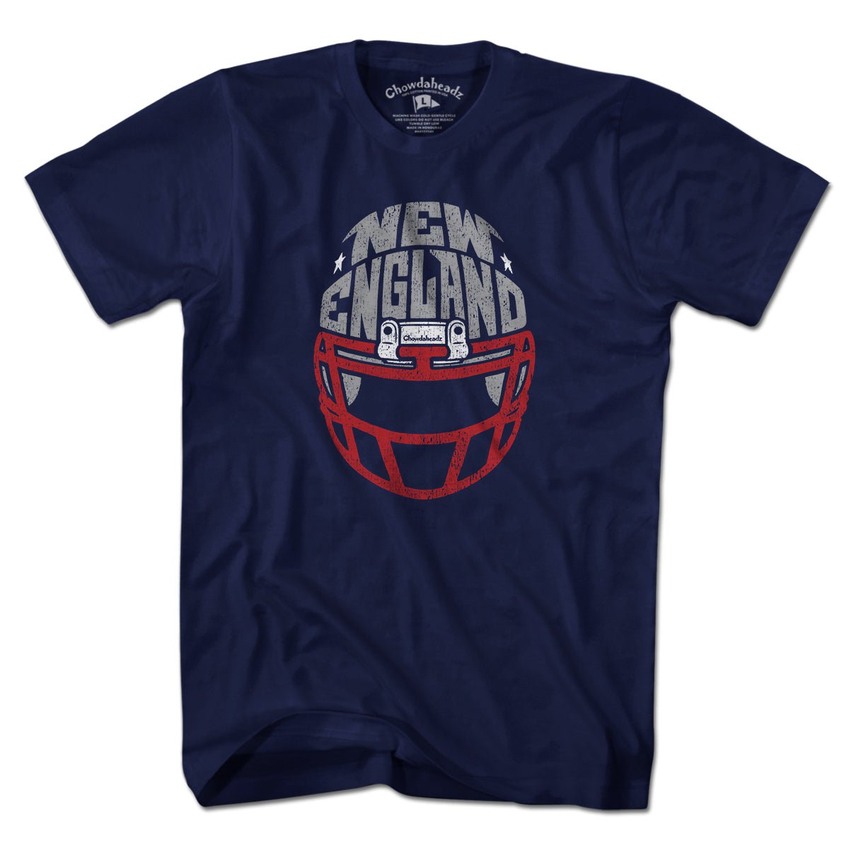 New England Football Helmet T-Shirt product image 1