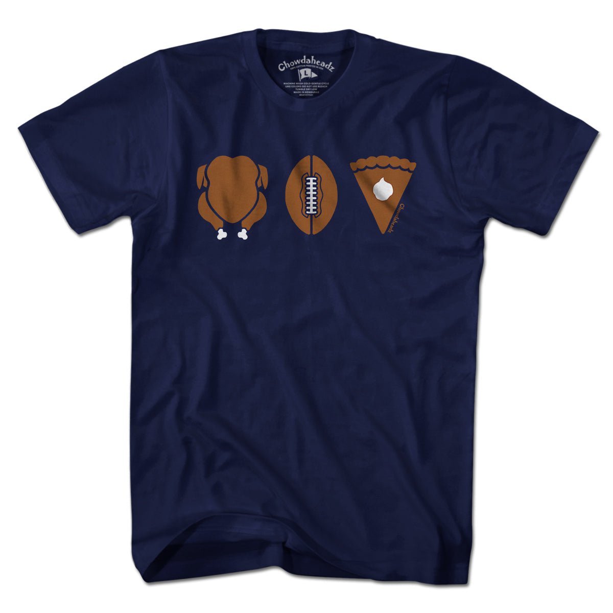 Turkey Football Pie Thanksgiving T-Shirt product image 1