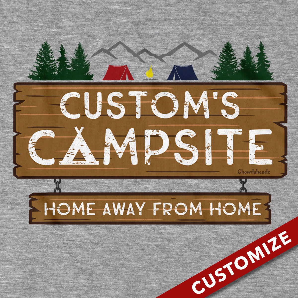 Custom Name's Campsite Sign T-Shirt product image 2