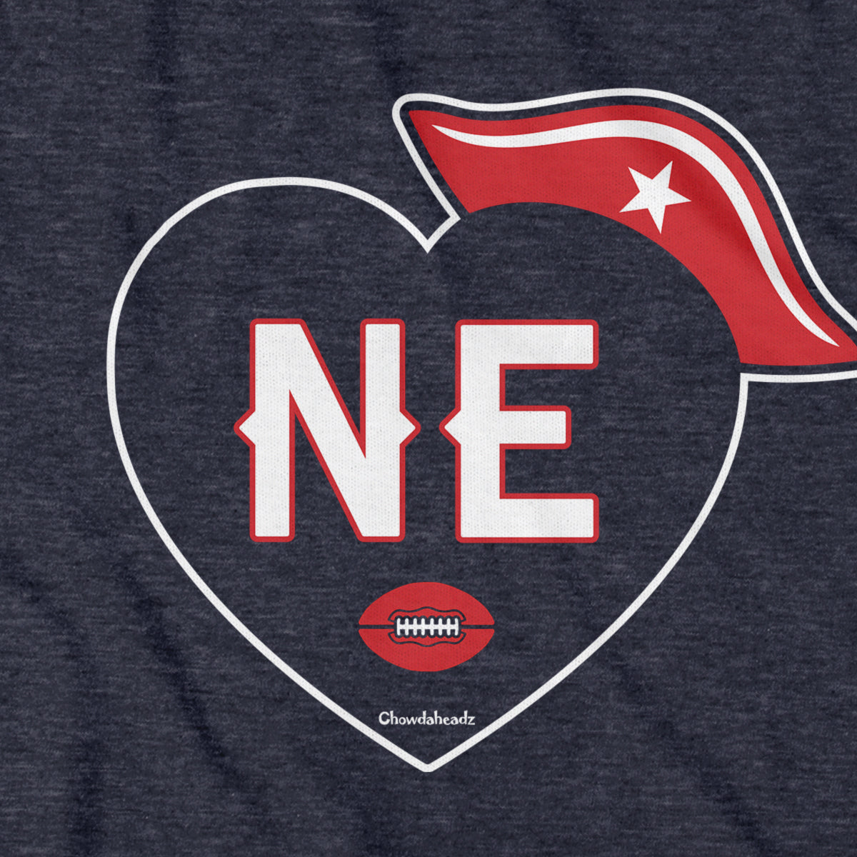 New England Football Heart T-Shirt product image 4