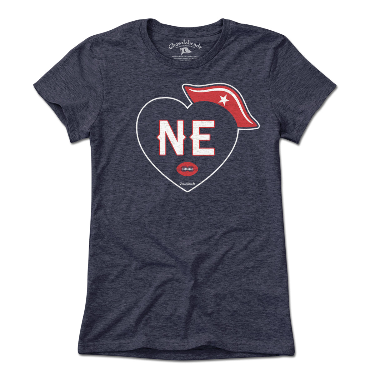 New England Football Heart T-Shirt product image 3