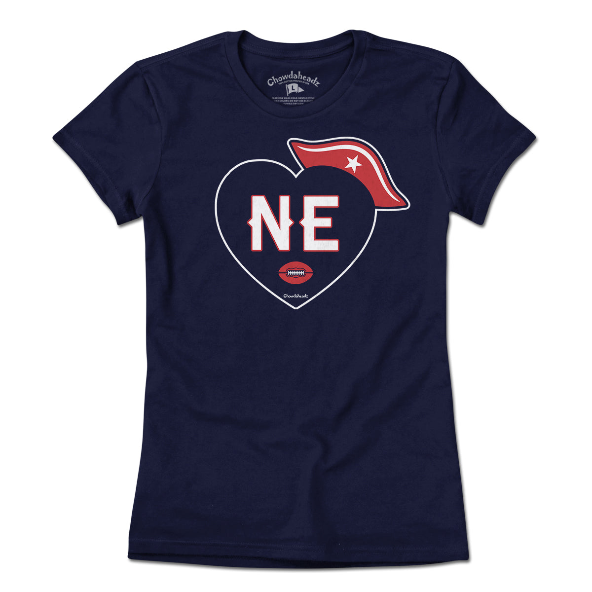 New England Football Heart T-Shirt product image 1