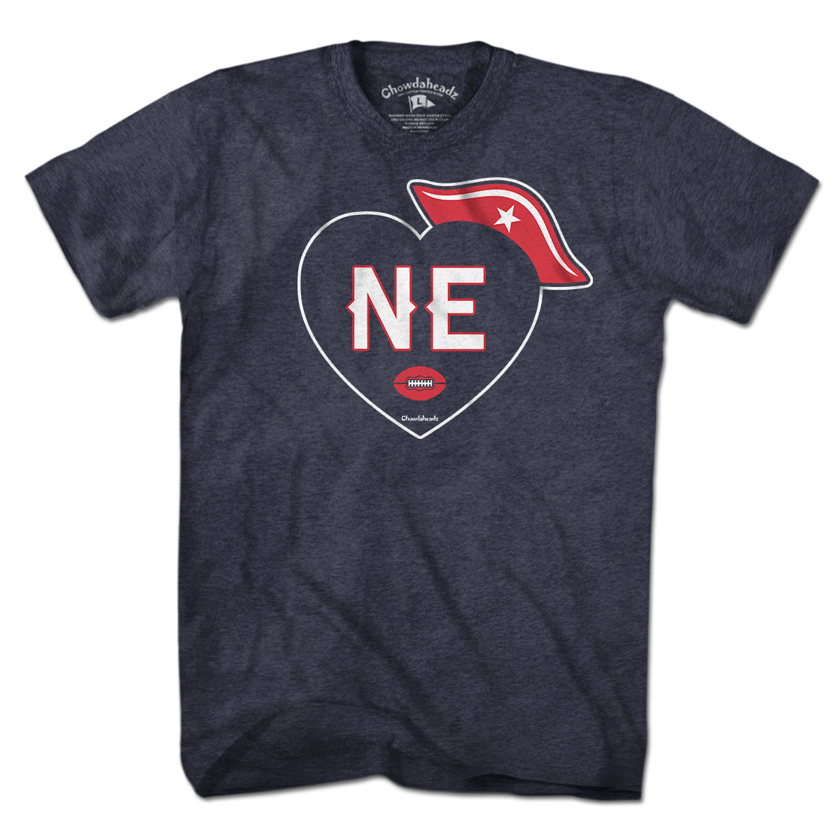 New England Football Heart T-Shirt product image 6
