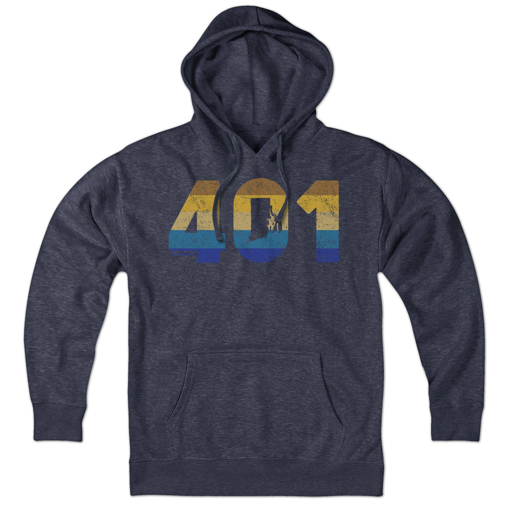Rhode Island Retro Area Code Hoodie product image 3