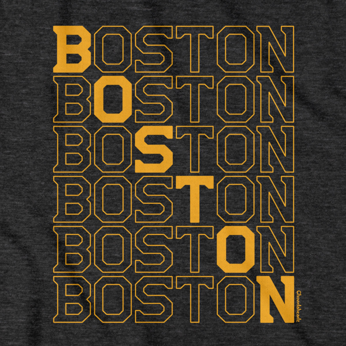 Black & Gold Boston Stacked T-Shirt product image 2