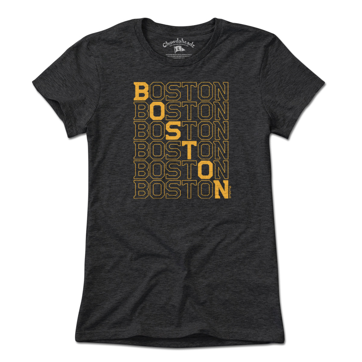 Black & Gold Boston Stacked T-Shirt product image 4