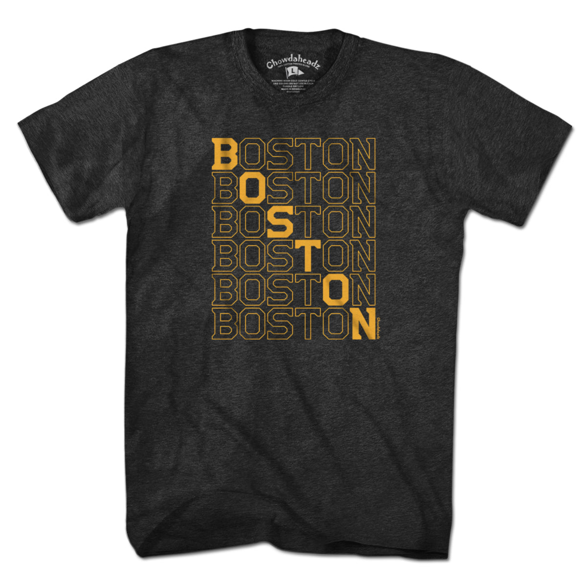 Black & Gold Boston Stacked T-Shirt product image 1