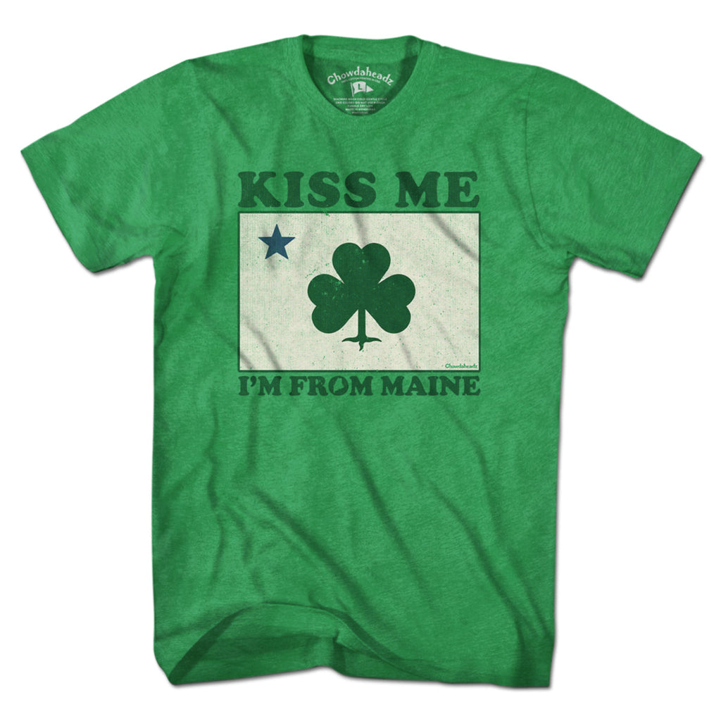 Kiss Me I'm From Maine Shamrock T-Shirt product image 1