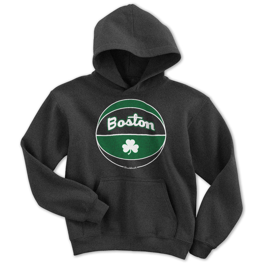 Boston Black And Green Basketball Youth Hoodie product image 1