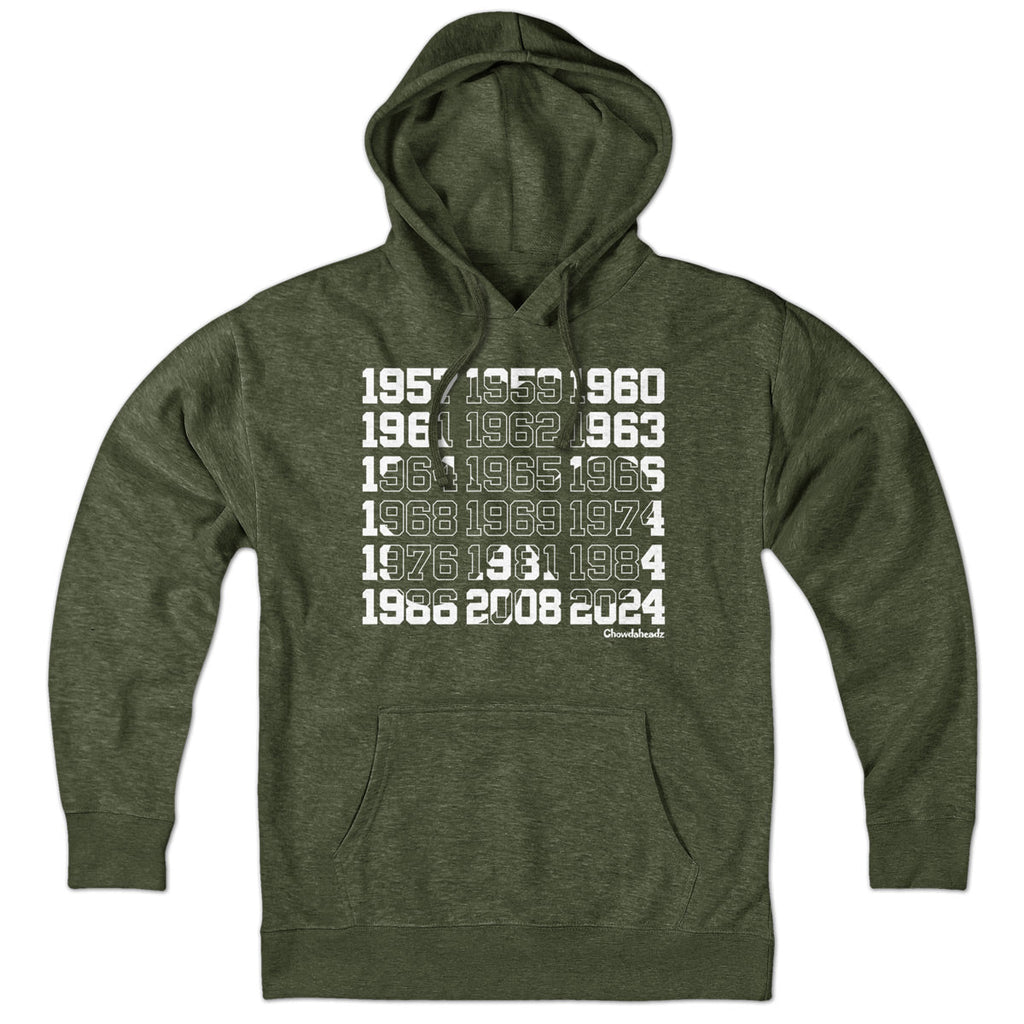 Boston Basketball Championship Dates Shamrock Hoodie product image 3