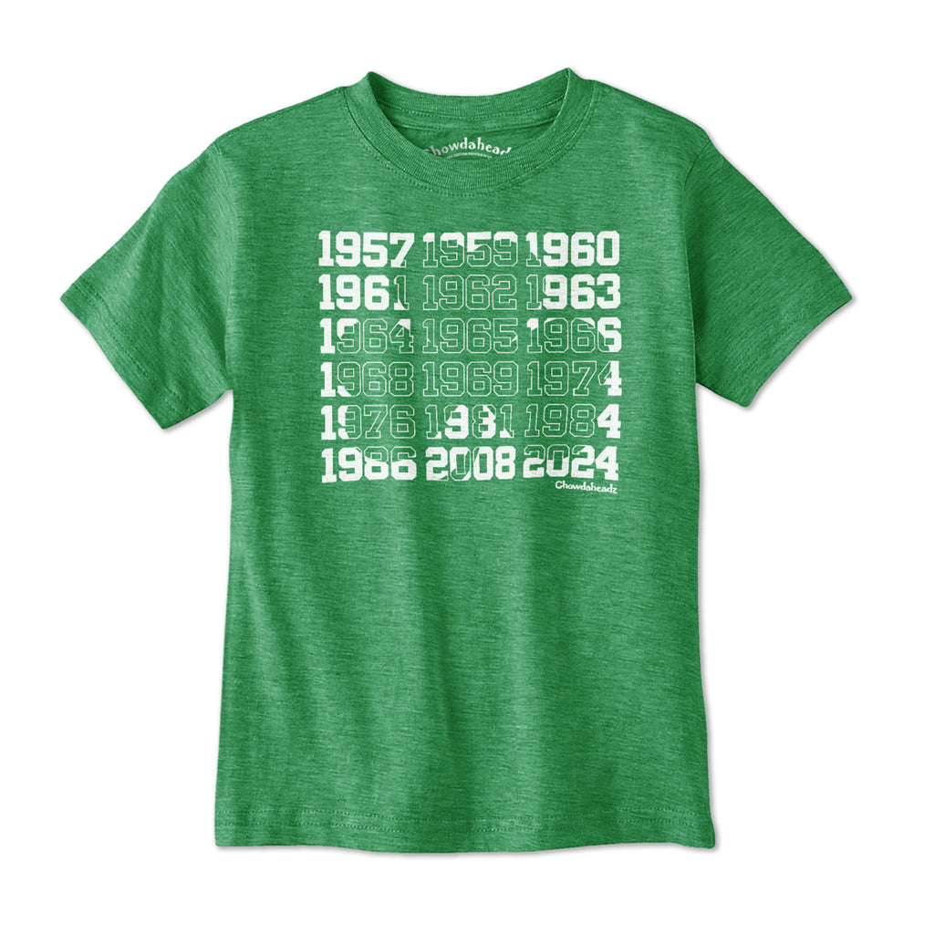 Boston Basketball Championship Dates Shamrock Youth T-Shirt product image 1