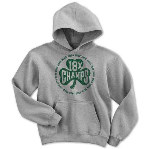 18x Boston Basketball Champions Shamrock Youth Hoodie product image 1