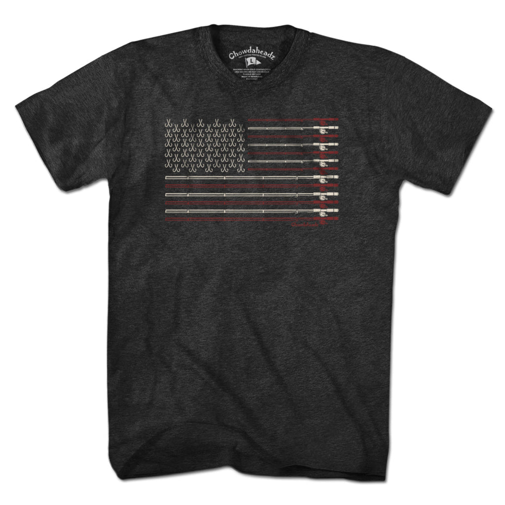 USA Fishing Flag T-Shirt product image 5