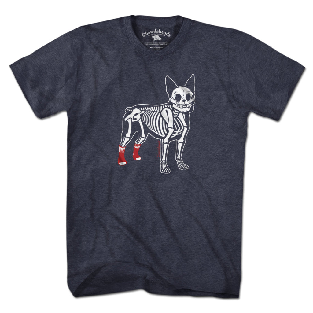 Socks On Boston Terrier Skeleton T-Shirt