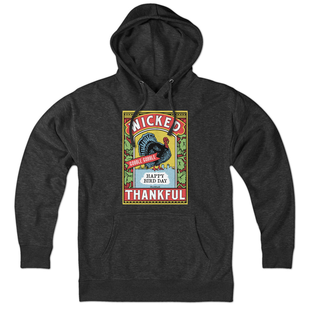 Wicked Thankful Turkey Label Hoodie product image 1