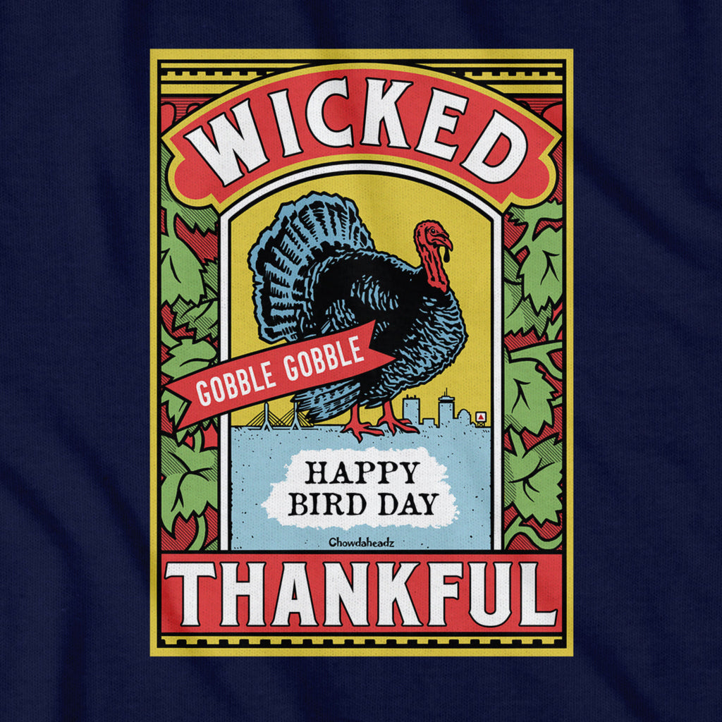 Wicked Thankful Turkey Label T-Shirt product image 6