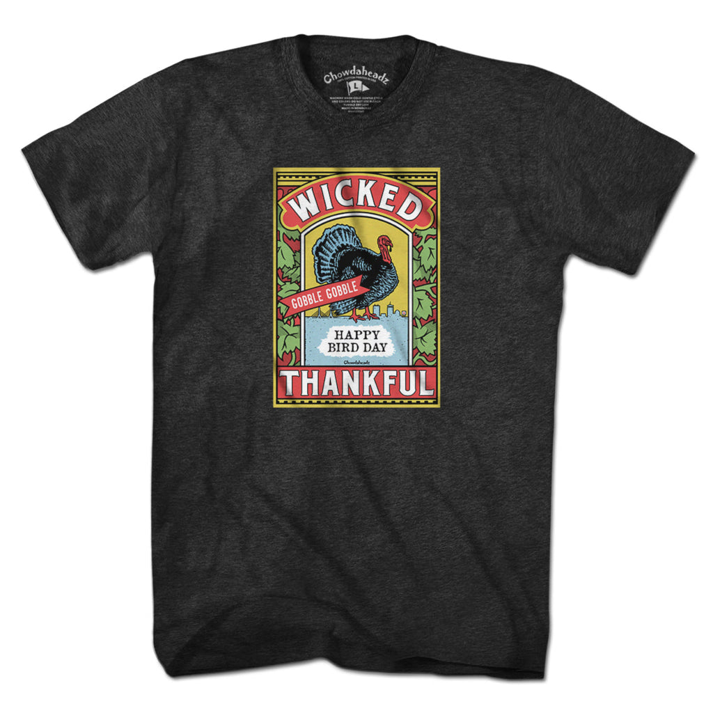 Wicked Thankful Turkey Label T-Shirt product image 1