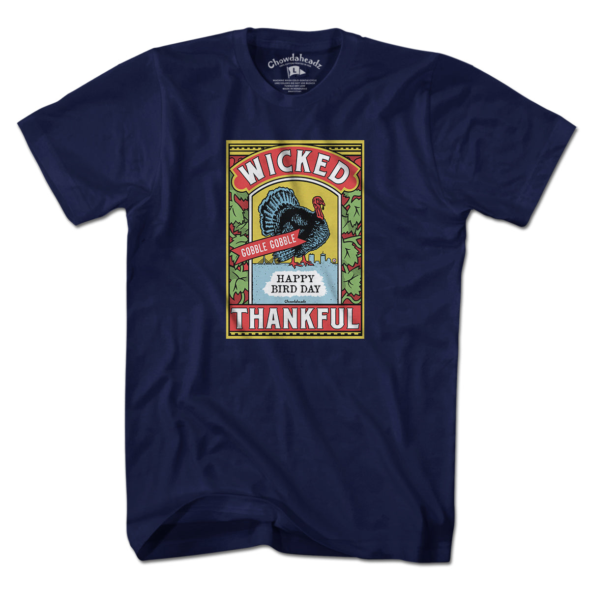Wicked Thankful Turkey Label T-Shirt product image 5