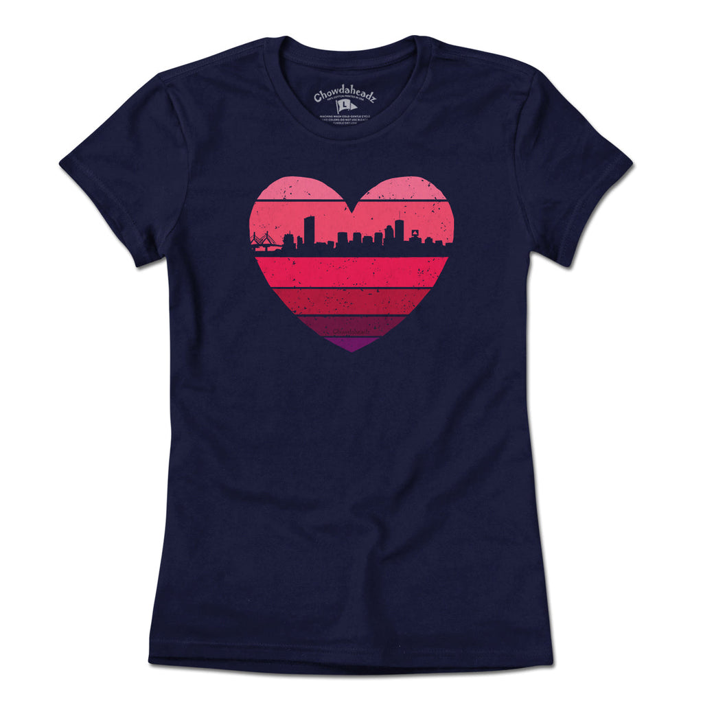 Boston Heart Retro Skyline T-Shirt product image 4