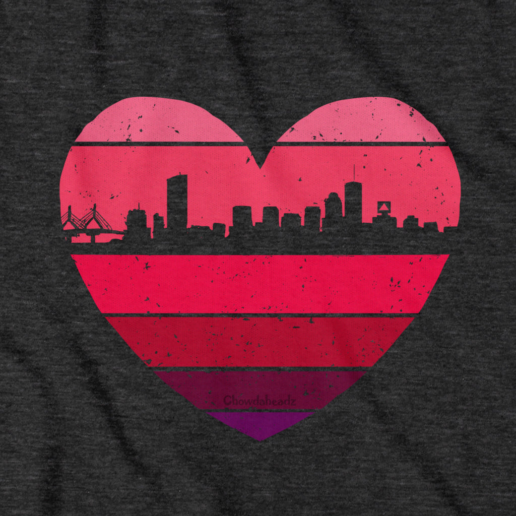 Boston Heart Retro Skyline T-Shirt product image 6
