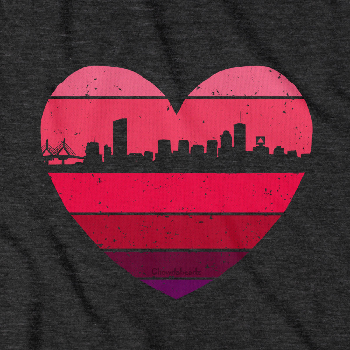 Boston Heart Retro Skyline T-Shirt product image 6