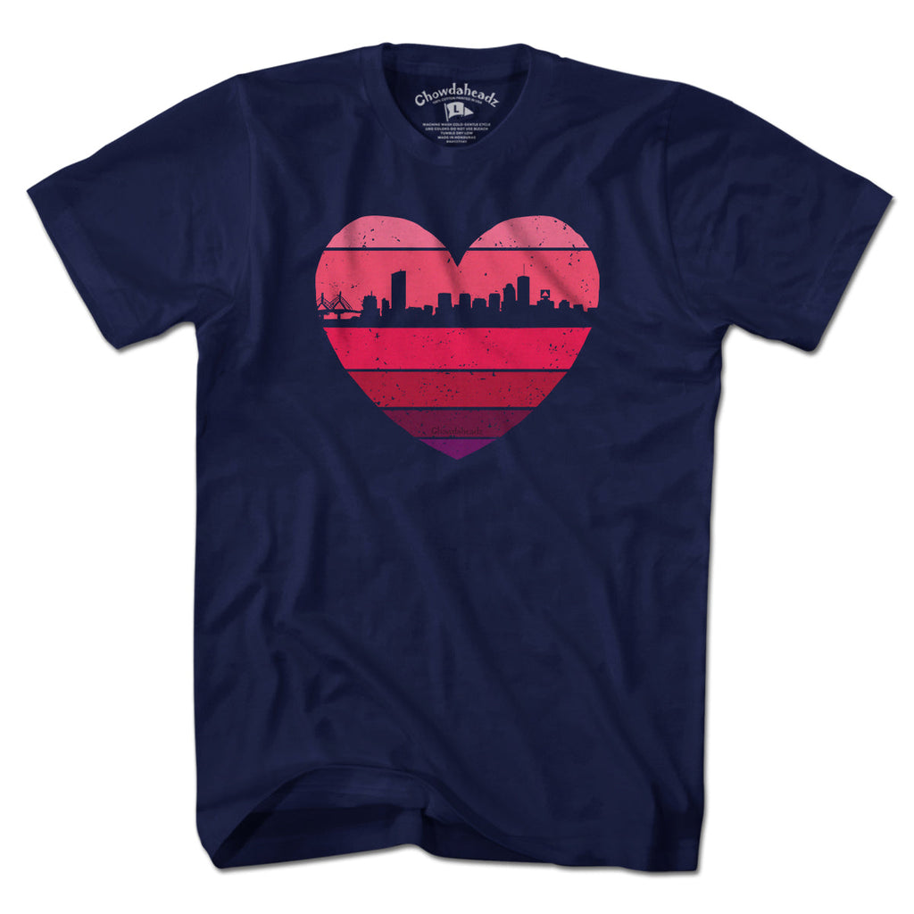 Boston Heart Retro Skyline T-Shirt product image 1