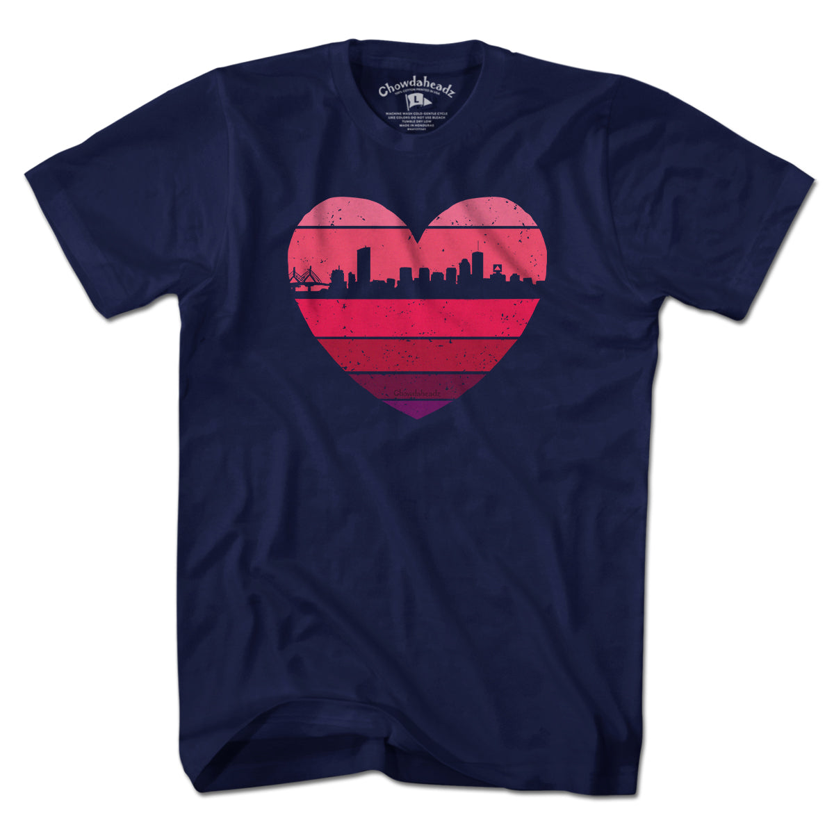 Boston Heart Retro Skyline T-Shirt product image 1