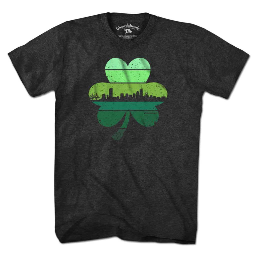 Boston Shamrock Retro Skyline T-Shirt product image 1