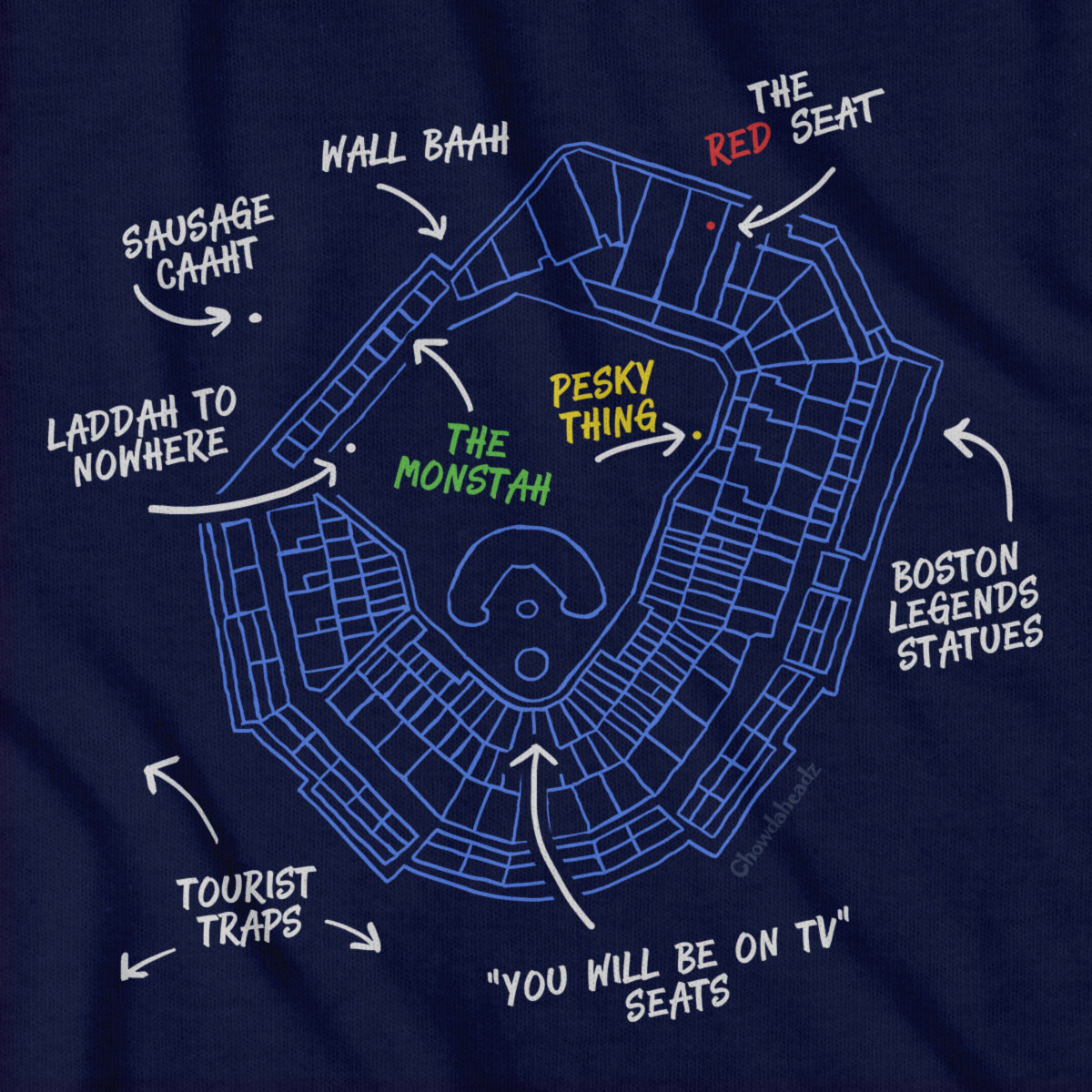 Boston's Ballpaahk Map T-Shirt product image 2