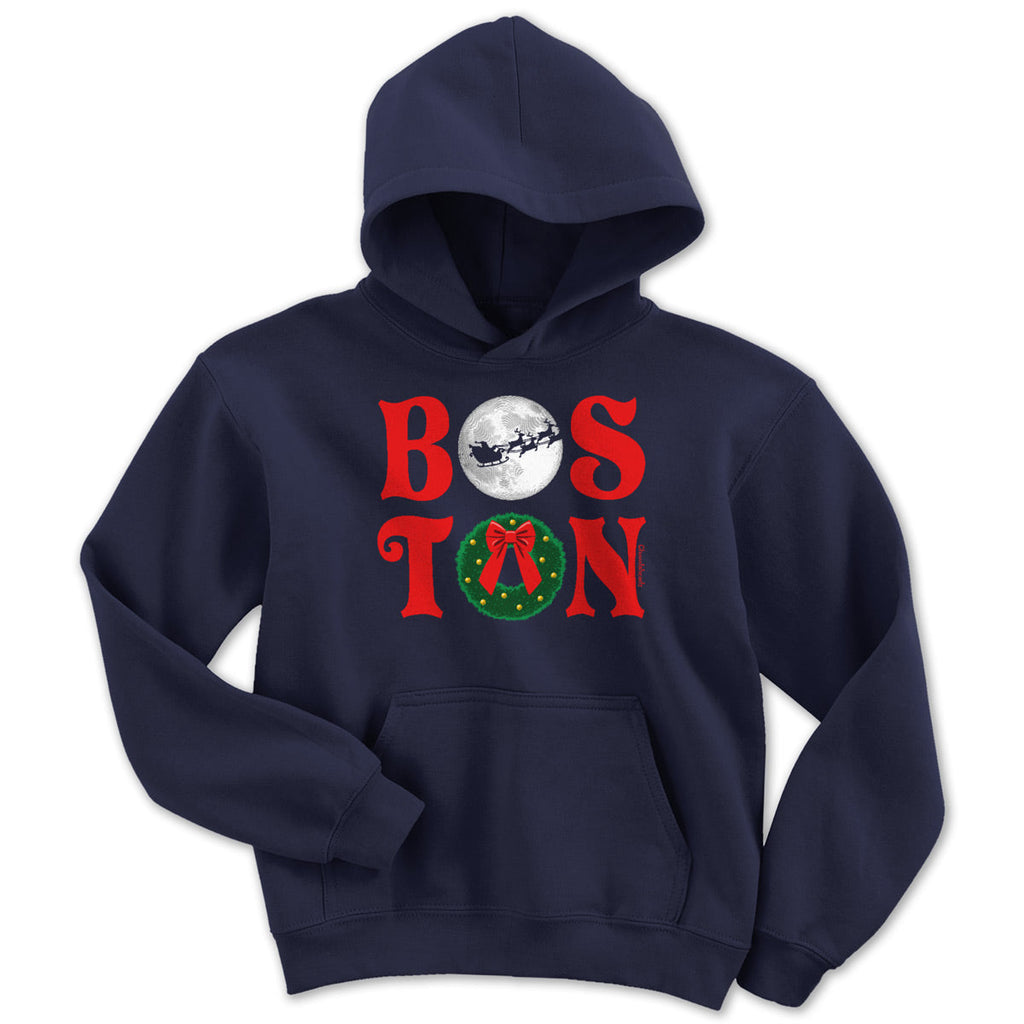 Boston Stacked Christmas Youth Hoodie product image 1